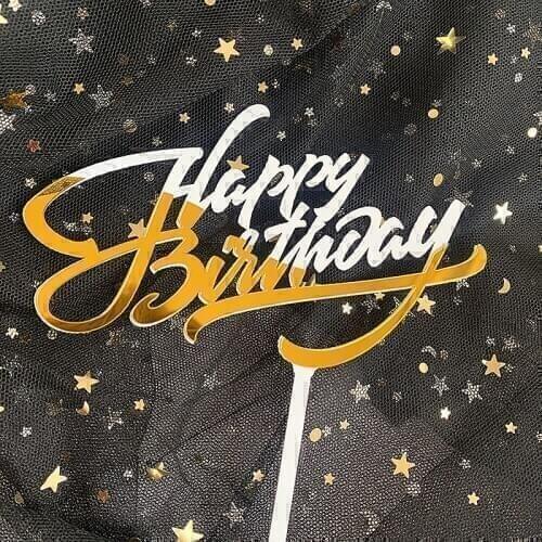 New Original Happy Birthday Acrylic Cake Topper Gold Birthday Cake Baking Decoration for Baby Birthday Party Cake Supplies 2020