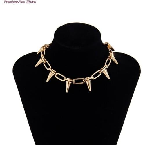 New Rivets Chokers Punk Goth Handmade Choker Necklace Spike Rivet Necklace Rock Gothic Chokers