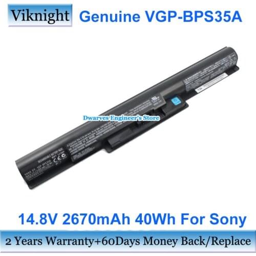 Original VGP-BPS35A Battery For SONY VAIO 14E 15E Series SVF152C29M SVF1521A2E SVF15217SC VGP-BPS35A 2670mAh 40Wh