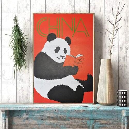 1970s Nixon Political Poster China Thoughts of President Nixon Panda Canvas Painting Propaganda