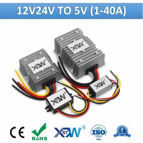 XWST DC DC 12v 24v to 5v Voltage Converter 1A 2A 3A 5A 10A 15A 20A 25A 30A 40A Step Up Down Buck 5v Voltage Reducer