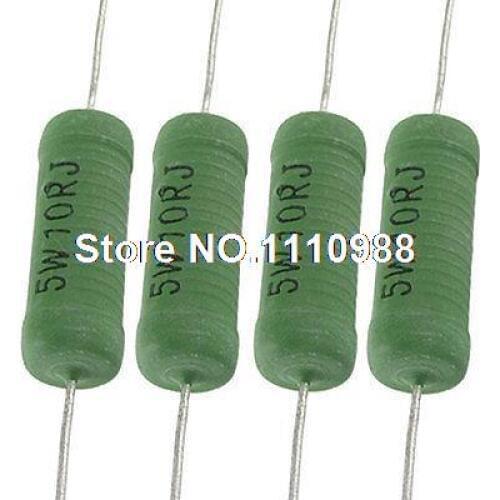 10 Pcs 5 Watt 10 Ohm 5% Axial Lead Fixed Wire Wound Resistors