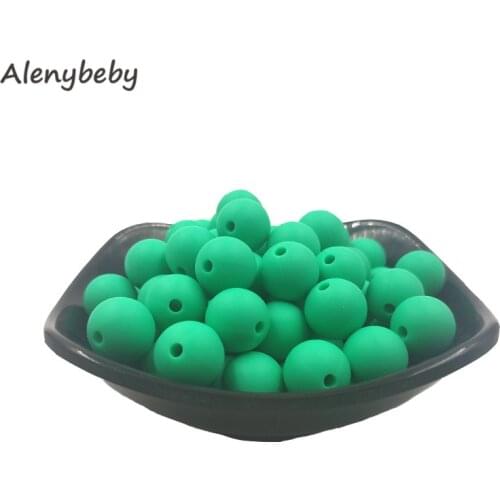 Kelly Green Color Food Grade Silicone Round Beads 12/15mm Baby Teething Necklace DIY Pacifier Chain Care Infan Teether Product