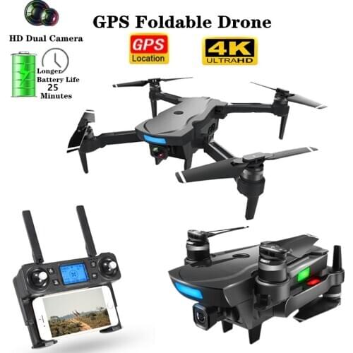 GPS Drone 5G WiFi FPV 4K ESC HD Wide-angle Dual Camera RC Quadcopter Flight 25 Minutes RC Distance 800m Foldable UAV Dron Toy