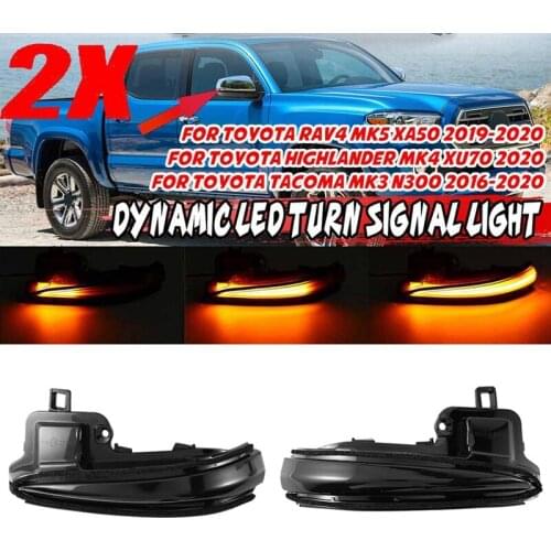 Dynamic Side Mirror Indicator LED Turn Signal Light for Toyota Alphard Vellfire Lexus RAV4 Highlander Tacoma 2016-2020