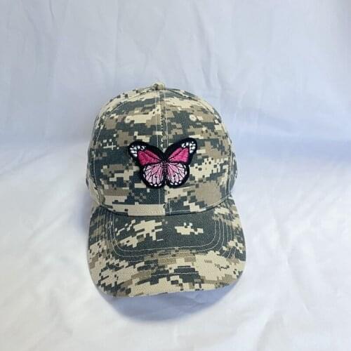 WZCX Butterfly Patch Camouflage Velcro Adjustable Dad Hat Outdoor Shading Unisex Fashion New Summer Baseball Cap Snapback