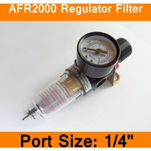 AFR2000 Air Filter Port 1/4" Pneumatic Parts Air Filter Accessory Source Treatment Unit Oil Water Separation with Pressure Gauge