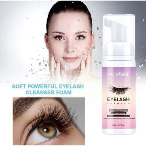 1pc Eyelash Extension Shampoo 50ml Salon Mousse Foam Kit Brush Cleaning Shampoo Eyelash Eye Cleanser Foam Extensions Lash L5U0