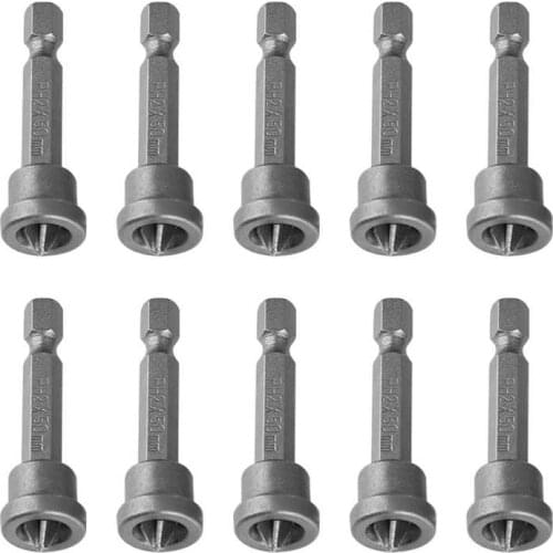 Cordless Drill 10Pcs 50mm PH2 Hex Shank Magnetic Locating Screwdriver Bits Set for Drywall Plasterboard Locating