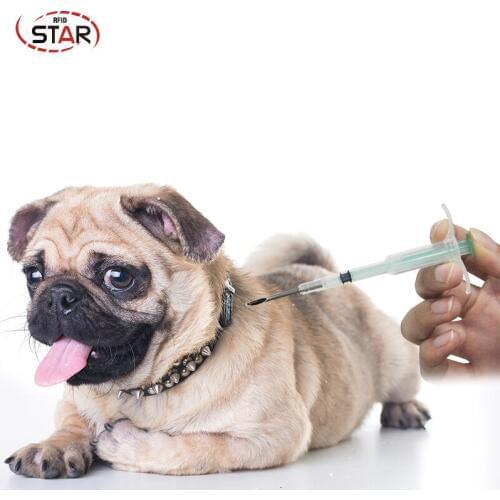 10pcs) Animal Pets RFID ID Microchips 1.4*8mm Iso11784/5 Fdx-b bioglass Implantable Microchips With Syringes for Dogs and Cats