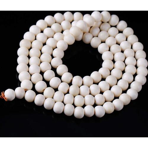 108PCS Tibet White Yak Bone Prayer Beads Mala 6mm 8mm 10mm 12mm 14mm DIY Jewelry Accessorie Fine Quality Apple Round TSB0141