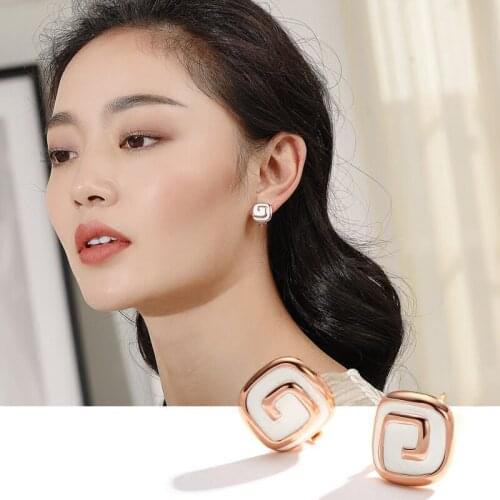 11.11 Trending Earrings Without Hole for Women Wedding Party Accessories Gold Color Plated Square Design Clip Earing Bijoux Gift