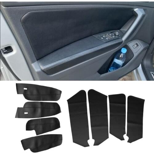 4pcs Soft Leather Door Armrest Cover For VW Tiguan 2017 2018 2019 Car Door Panel Guards / Door Armrest Panel Cover Trim
