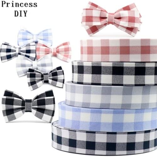 5Meter/Lot 10 25mm 40mm Check Fabric Cotton Plaid Ribbon Layering Autumn Winter Handmade Tape DIY Bowknot Accessories Riband