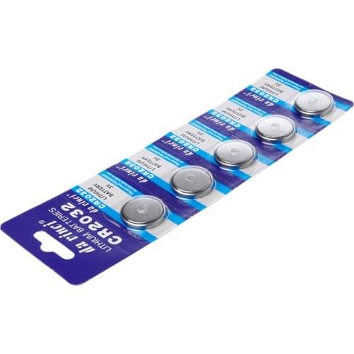 5PCS Button Battery 3V CR2032 BR2032 DL2032 ECR2032 Cell Coin Lithium Li-ion Batteries Promotion Watch Computer LED Light Toy