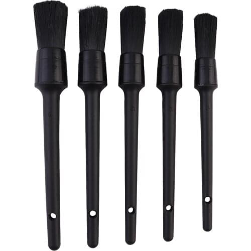 5pcs Car Cleaning Brushes Durable Detail Brush Set Car Cleaner Brush Set Vehicle Cleaning Brush for Engine Wheels Motorcycl