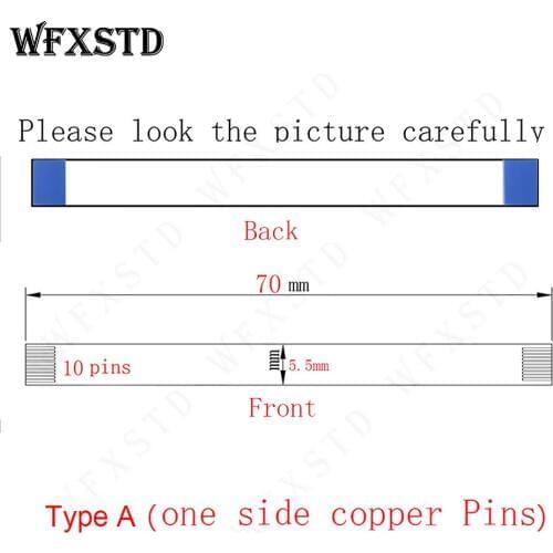7cm 5.5mm 10pins Type A New Flex cable AWM 20861 105C 60V VW-1 E363975 Same side copper Contact