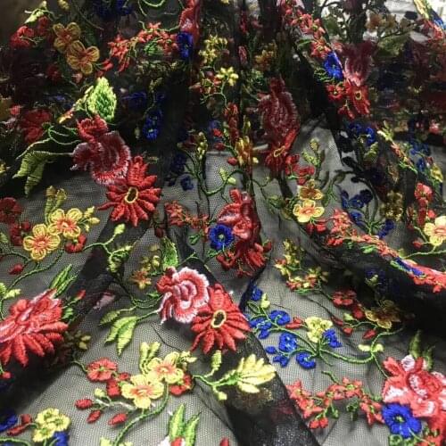 African tulle mesh lace fabric embroidery lace fabric 5yards with ZH-12682 best quality