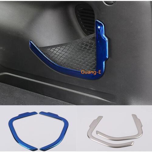 Car Stainless Steel Tail Rear Back Trunk Grid Pocket Trim Sundries Bag Frame Cover For Jeep Renegade 2016 2017 2018 2019 2020