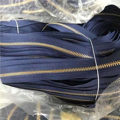 10m/lot 3# Long Continuous YKK Metal Zipper Chain Black Navy Blue with Slider Pocket Suitcase Handbag Tailor Sewing Accessories