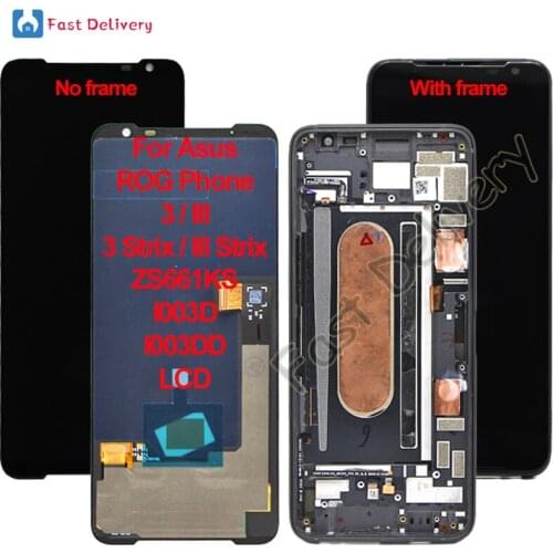 For Asus ROG Phone 3 3 Strix III III Strix ZS661KS I003D I003DD LCD Display Touch Panel Screen Digitizer Assembly Replacement