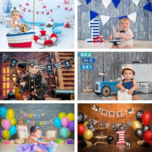 Mehofond Photography Background Pirate Nautical Treasure Kids Boys Baby Shower Birthday Party Decor Banner Backdrop Photo Studio