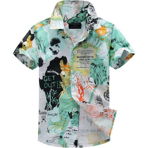 Cotton 100% floral shirt hawaiian shirt aloha shirt for boy T1522