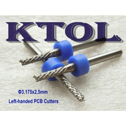 PCB Tools- 3.175*2.5mm DOWN Cut Bit Imported Tools CNC Carbide PCB End Mill,Sharp Edge End Milling Cutter Set for Cutting Grind