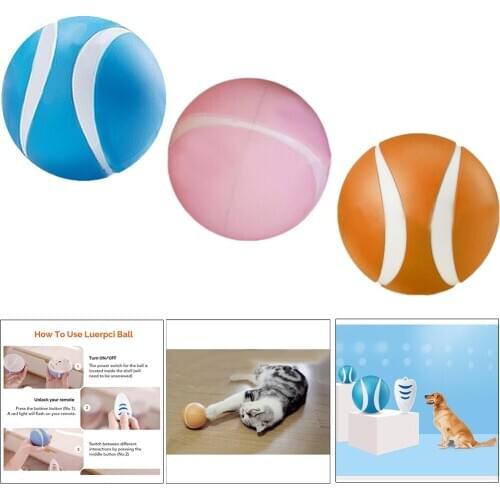 Remote Control Rolling Ball Pet Dog Interactive Toy LED Light