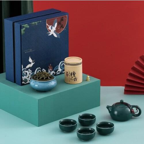 Creative Guochao Retro Chinese Style Tea Set Gift Company Business Activities with Hand Gifts