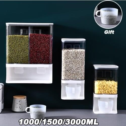 Kitchen Wall-mounted Storage Tank Moisture-proof Sealed Tank Cereal Dispenser Miscellaneous Grain Tank