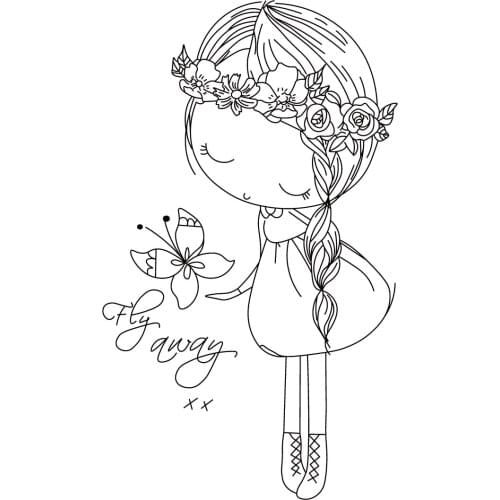 Girl Metal Cutting Dies and Transparent Clear Stamps