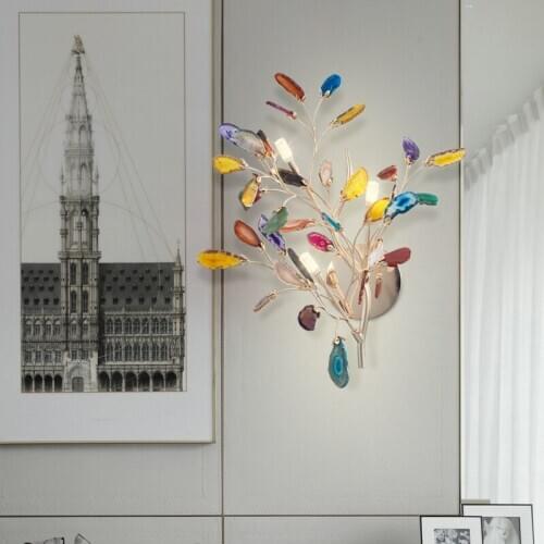 Wall Lamp A Living Room Concise Modern Bedside Lamp Bedroom Villa Model Between Light Luxurious Colour Jade Northern Europe