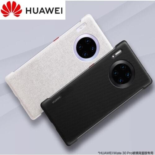 Original HUAWEI Mate 30/Mate 30 Pro PU Case Prevents Fingerprints Microfiber Fiber Leather Back Cover official phone case