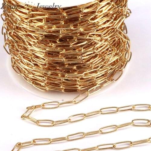 5 Meters, Newest Design Metal Gold Color Oval Rolo Link Chains Findings Fit for Jewelry Making