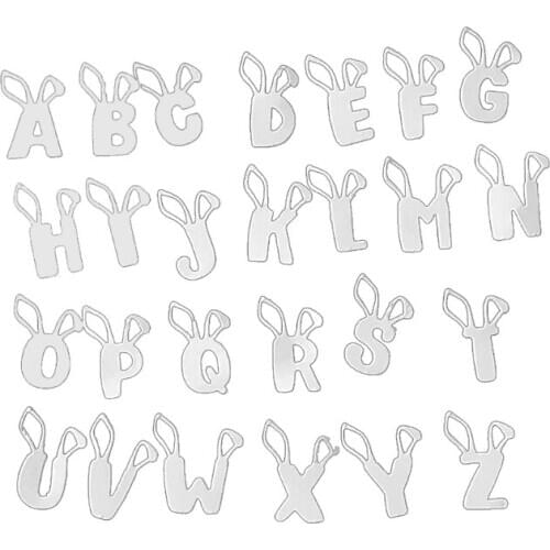 Easter Bunny Uppercase Letter Metal Cutting Dies Stencil Scrapbooking DIY Album