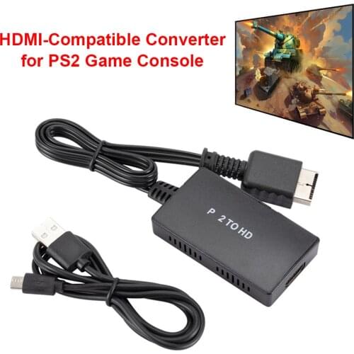 For PS2 to HDMI-Compatible Converter For PS2 Ypbpr Interface USB/5V Input HDMI-Compatible Output Audio Video Output Adapter