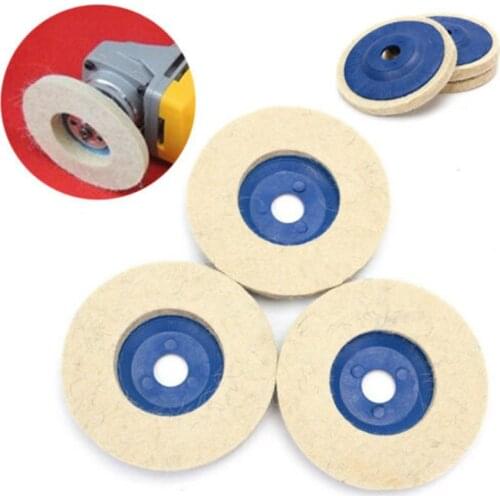Polishing Wheel 3pcs 100mm 4Inch Wool Buffing Wheel Felt Polishing Disc Pads For 100 Angle Grinder For Polishing Glass Scratches
