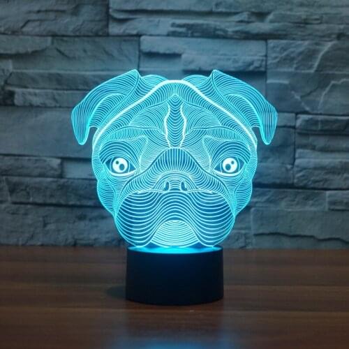 Shapi dog 3D night light colorful touch led visual light gift atmosphere table lamp