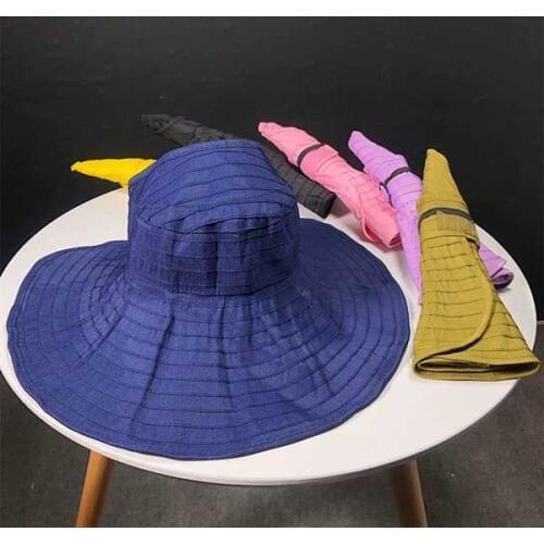 2019summer parent-child sun hat women wild anti-UV ride folding sun hat empty top cap wide side sun hat girl beach hat wholesale