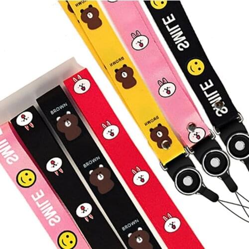 New Mobile Phone Neck Straps Work Tag Lanyard Anti-lost Camera Lanyard Strap Cute Animal Pattern USB Holder Detachable ID Key