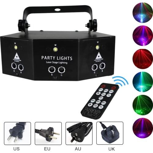 9 Eyes DMX LED Controller Color Music Light Lamp Projector RGB Laser For Stage Par Disco DJ Home Party Decoration Strobe Lights