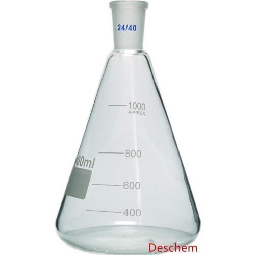 1000ml,24/40,Glass Erlenmeyer Flask,1L,Conical Bottle,Lab Chemistry Glassware