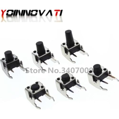 1000PCS/LOT PCB Momentary Tactile Tact Push Button Switch Right Angle With stent 6*6*4.3/5/6/7/8/9/12mm 6x6x4.3/5/6/7/8/9/12 MM