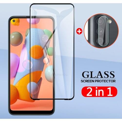 2 In 1 Back Camera Lens Film Screen Protector Protective Tempered Glass For Samsung Galaxy A11 A115F 6.4"