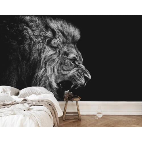 3D Black and white lion Home Improvement 3D Wallpaper For Bedroom Walls Mural TV Background Wall
