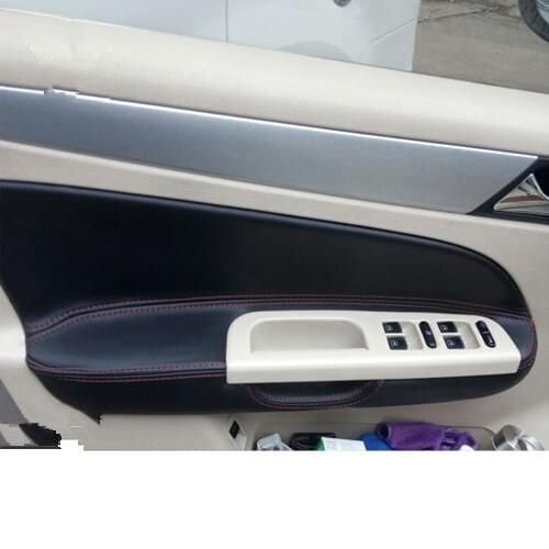 4PCS Interior Doors Panel Armrest Microfirbe Leather Cover For Volkswagen Bora 2008 09 10 11 2012 AAB147