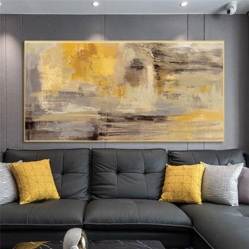 Abstract Wall Art Canvas Prints Yellow Color Wall Graffiti Art Paintings on The Wall Modern Wall Posters for Bed Room Cuadros