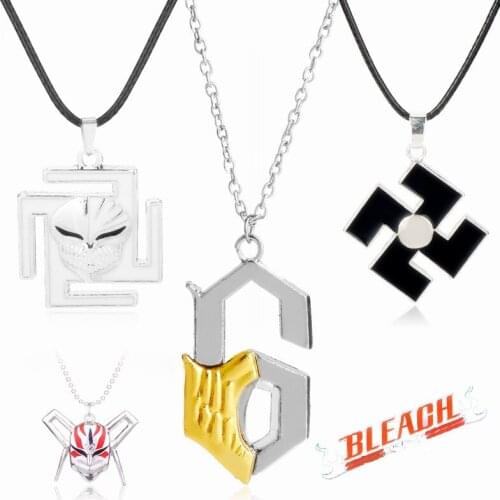 Anime Jewelry Kurosaki ichigo Mask Pendant Necklace Men Women Accessories Rope Link Chain Charm Necklaces