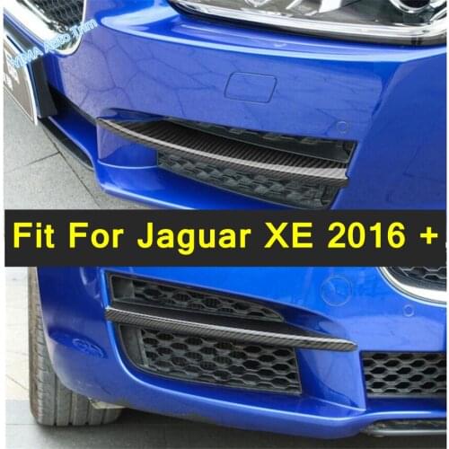 Lapetus Auto Styling Front Fog Lights Foglights Lamp Eyelid Eyebrow Strip Cover Trim Fit For Jaguar XE 2016 2017 2018 2019 / ABS